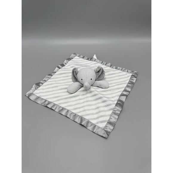 Cloud Island Elephant Lovey Plush Gray White Striped Target Security Blanket - Picture 1 of 8